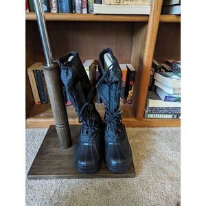 Sorel Tall Snow Winter Insulated Black Blue Work Utility Boots Women’s Size 7